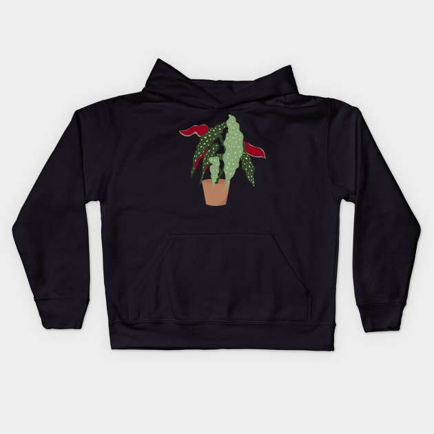 Begonia maculata plant in a pot Kids Hoodie by gronly